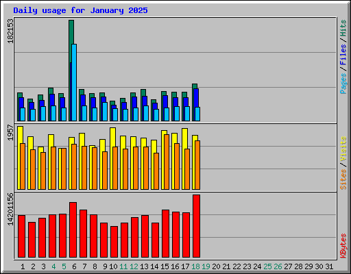 Daily usage for January 2025