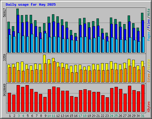 Daily usage for May 2025