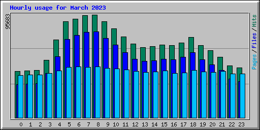 Hourly usage for March 2023