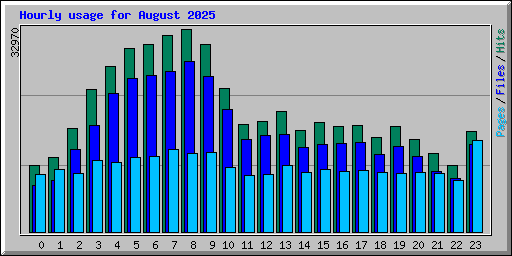Hourly usage for August 2025